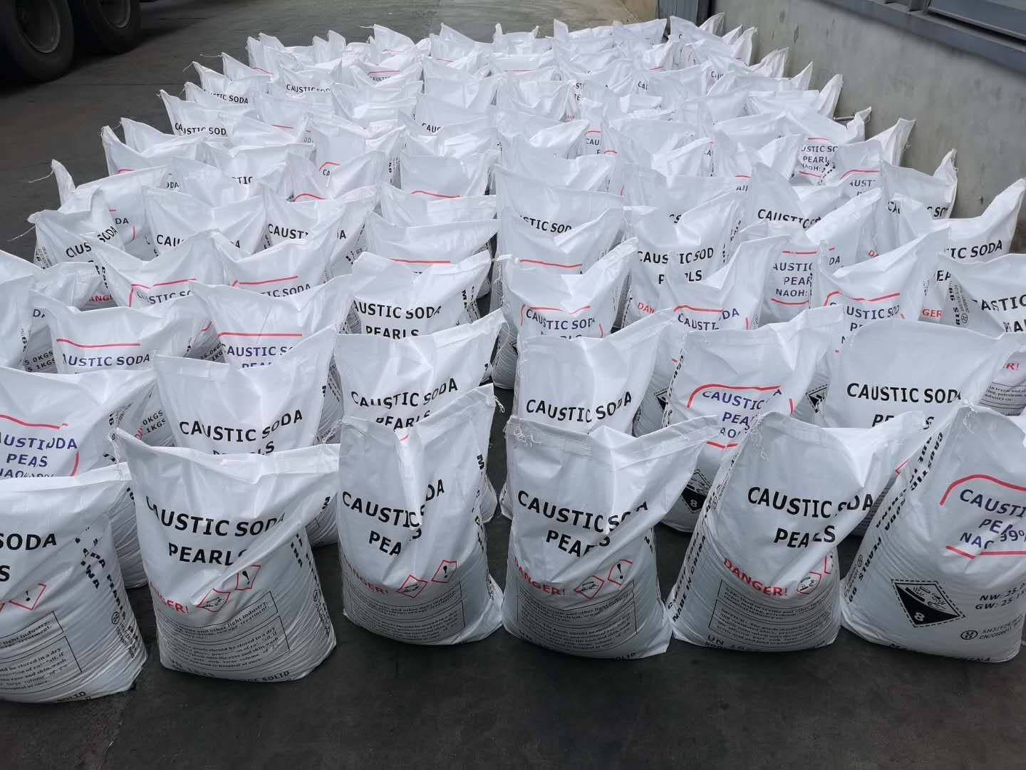 A package of Caustic Soda Pearl ready to be imported to Mongolia