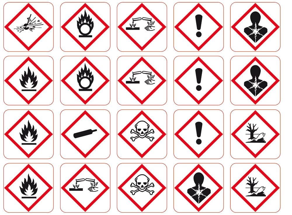 Different labels for chemicals