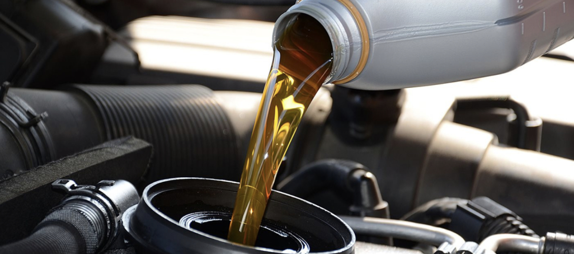 Engine oil being applied