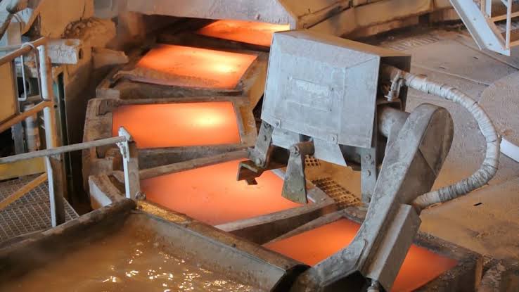 Copper smelting in Zambia.