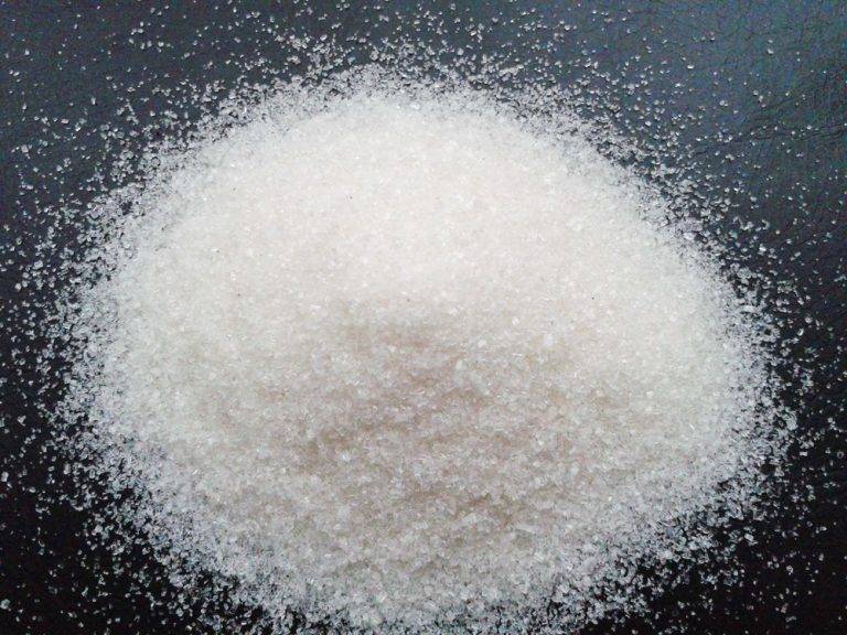 Close up of solid ammonium sulfate