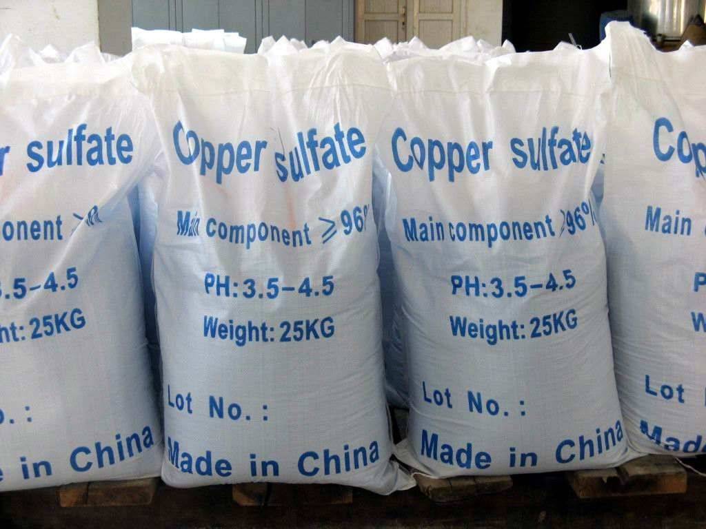 Copper sulfate pentahydrate 25kg bags used in battery manufacturing – Camachem product