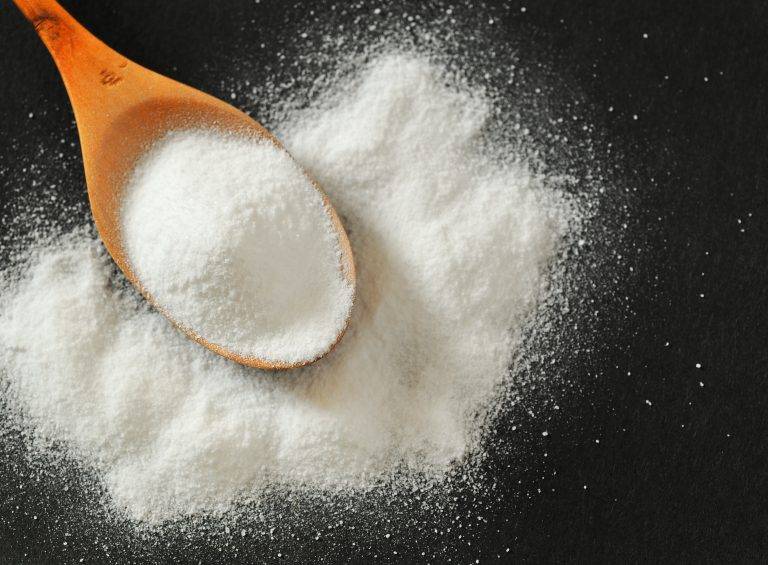 Close up of solid sodium bicarbonate