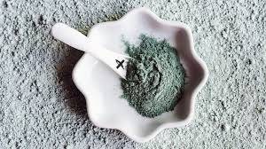 Close up of bentonite powder in a bowl 