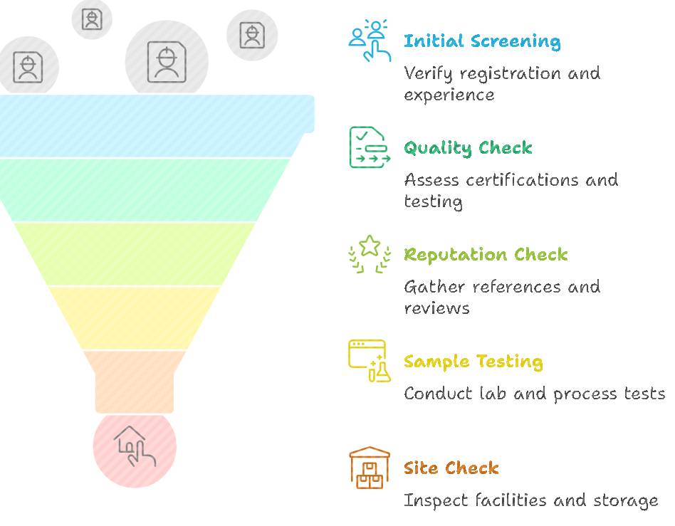 Verify suppliers in 1-2 days with a simple 5-step process to ensure quality and safety.
