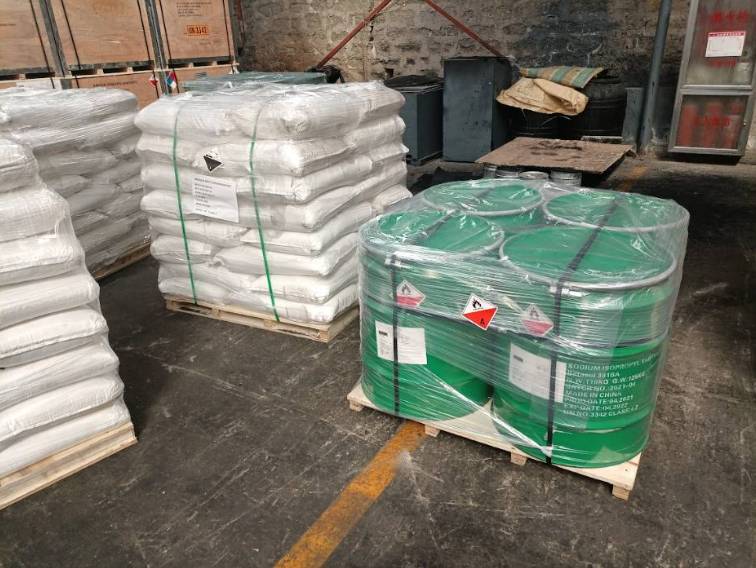 Containers properly packaged and labeled for safe international transport</body>