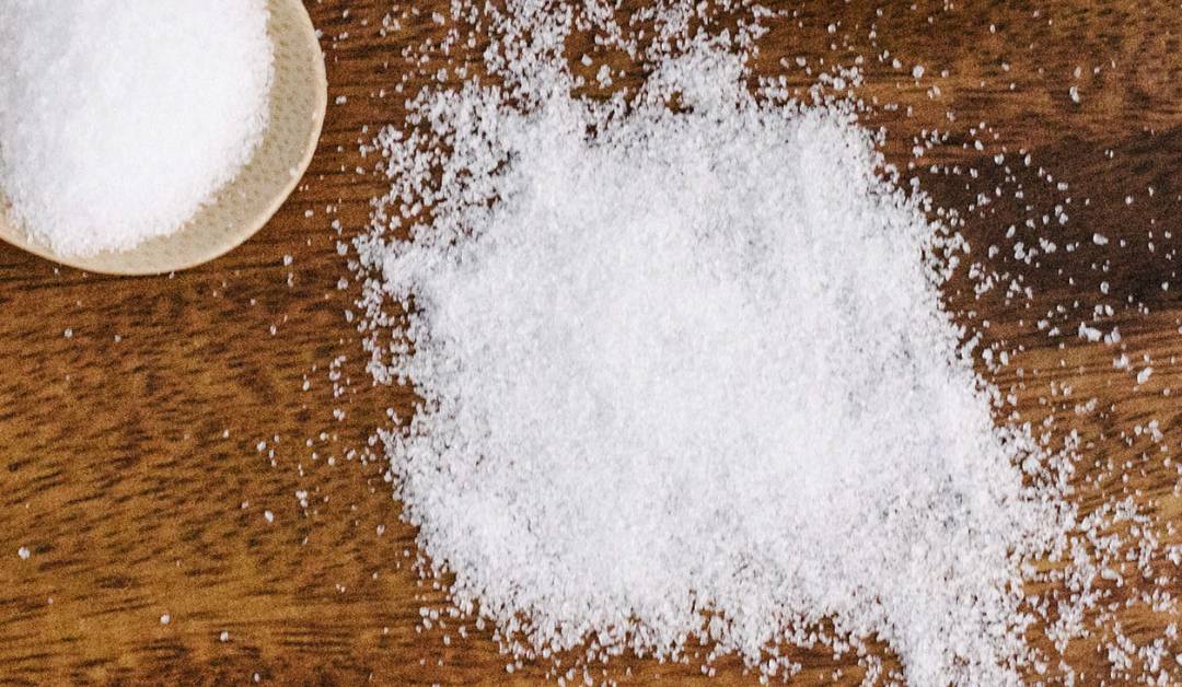 Close up of solid sodium benzoate