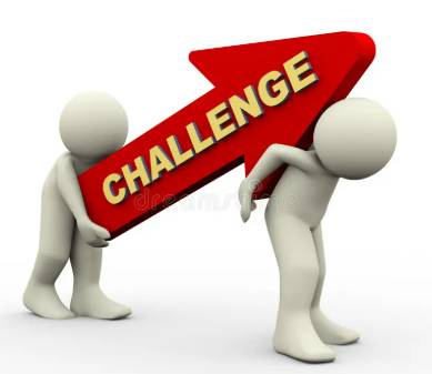 Image of two cartoon figures carrying a red arrow with the word 'Challenge' written on it.