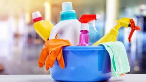 Container of cleaning products