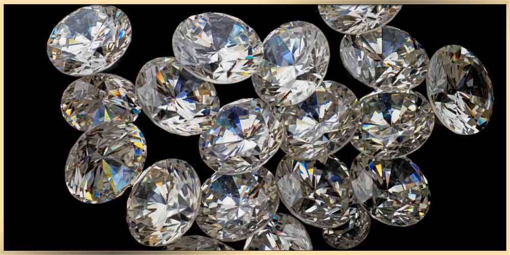 Close up of zirconia crystals 