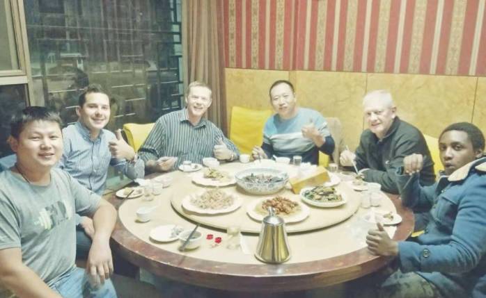Happy Australian clients with our Camachem Team on a business dinner